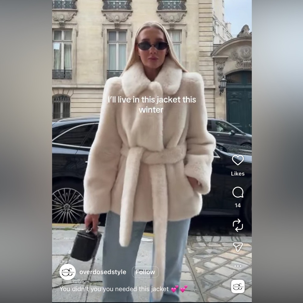 Zara Cream Teddy Jacket